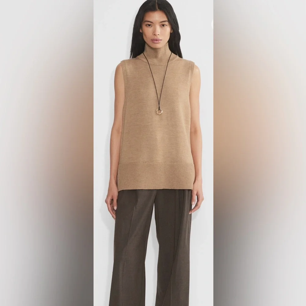 NWT Aritzia Babaton Successor Merino Wool Sleeveless Turtleneck 2XS oversized - Picture 1 of 6